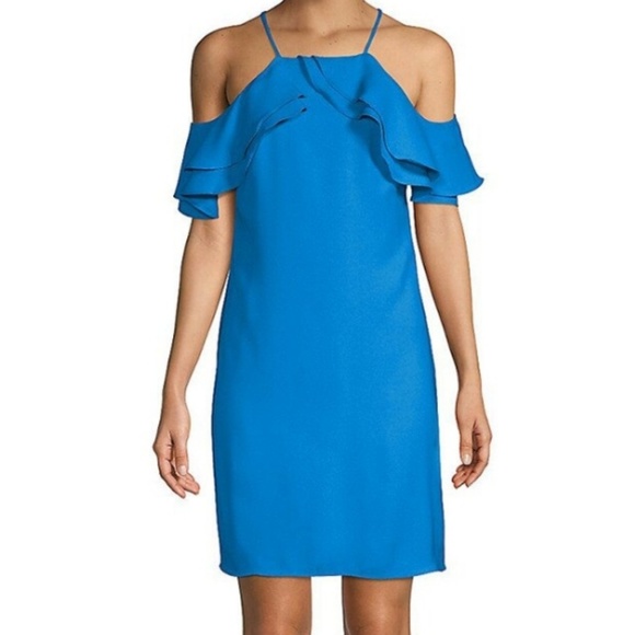 Nicole Miller Dresses & Skirts - Nicole Miller Cerulean Blue cold shoulder dress